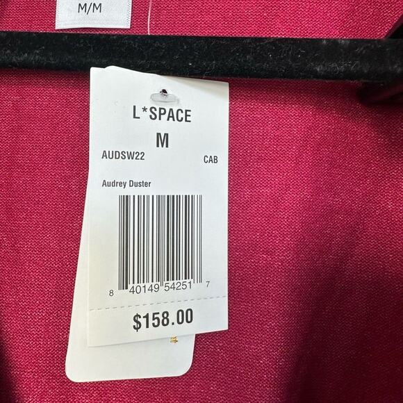 L*SPACE Audrey Duster Cardigan in Cabarnet, Size Medium NWT - Picture 8 of 9